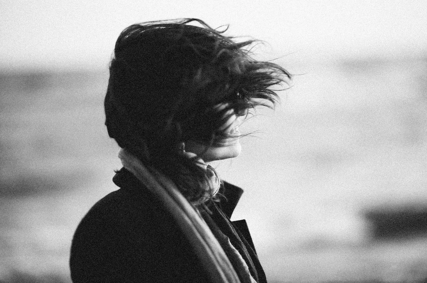 Woman looking toward the sea